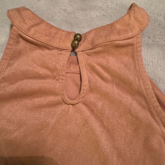 Taylor & Sage Tank Sleeveless Top Sz S Pink microsuede lasercut halter - Picture 7 of 8